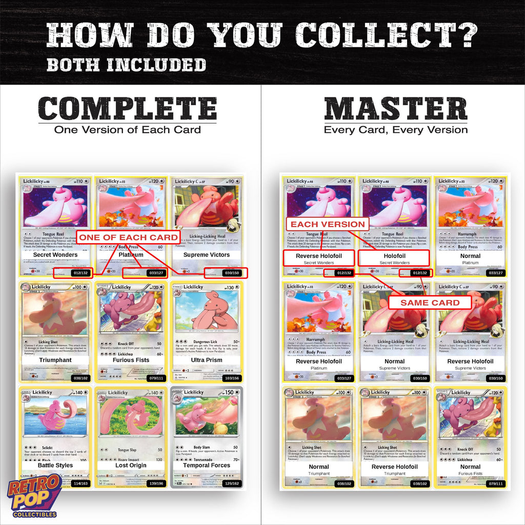 Complete Set vs Master Set versions of the Lickilicky binder placeholders