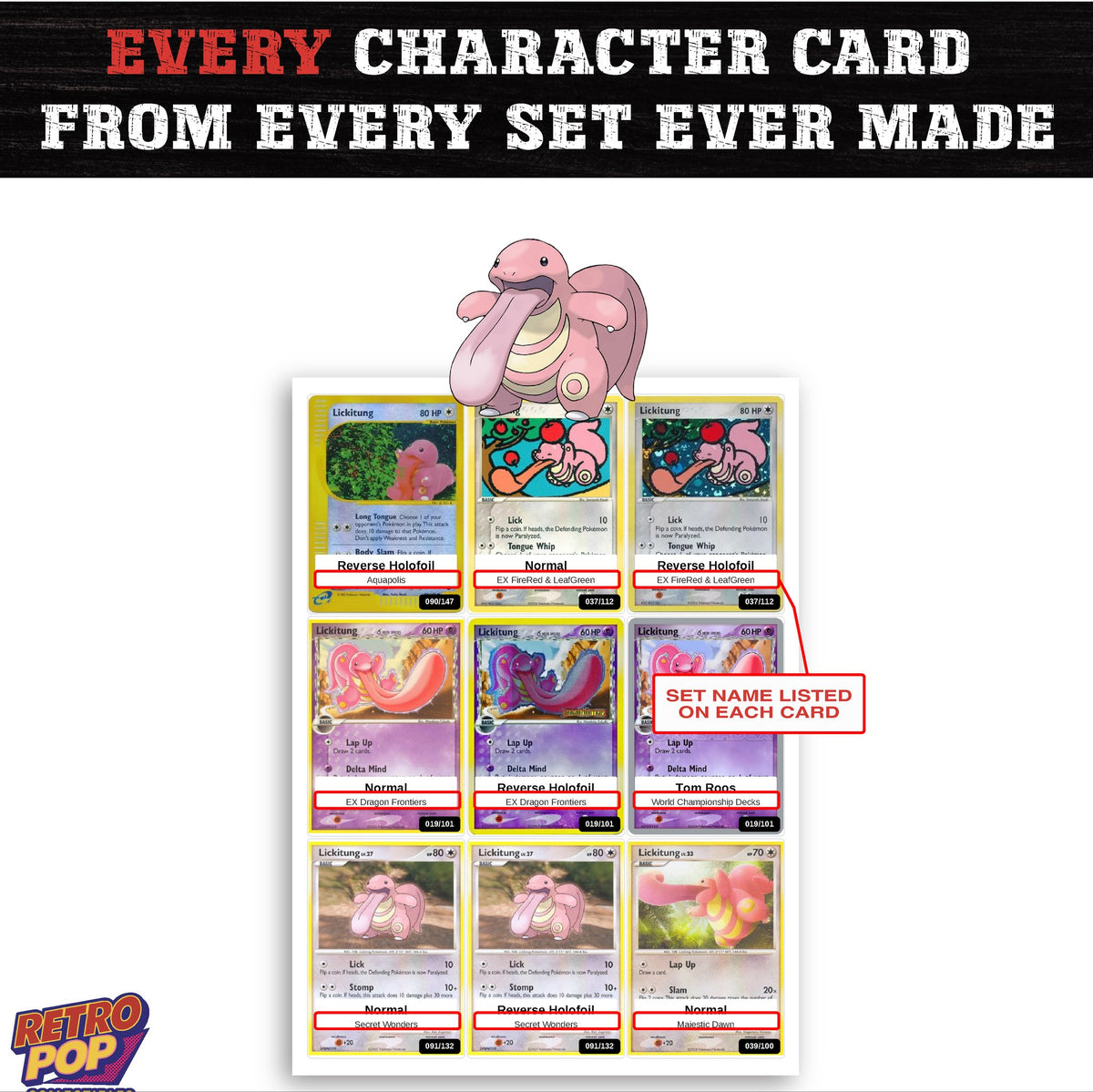 Lickitung card collection preview - every set Lickitung appears in