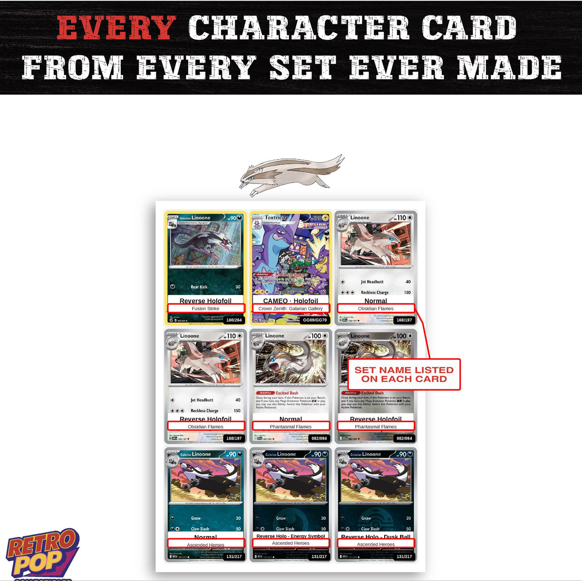 Linoone card collection preview - every set Linoone appears in