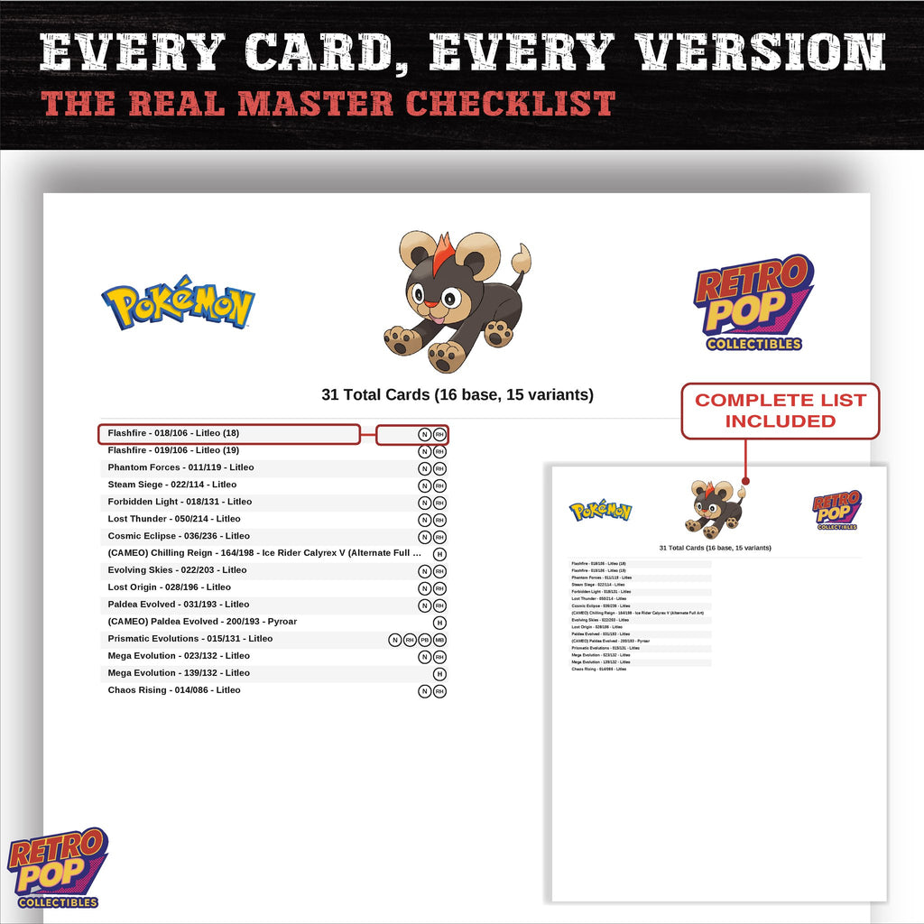 Litleo master set checklist PDF preview - every card listed