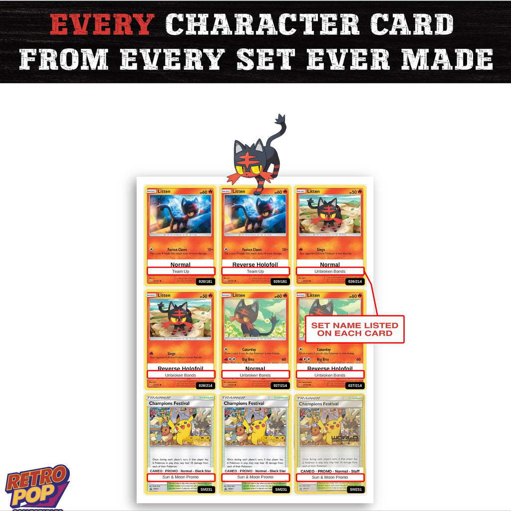 Litten card collection preview - every set Litten appears in