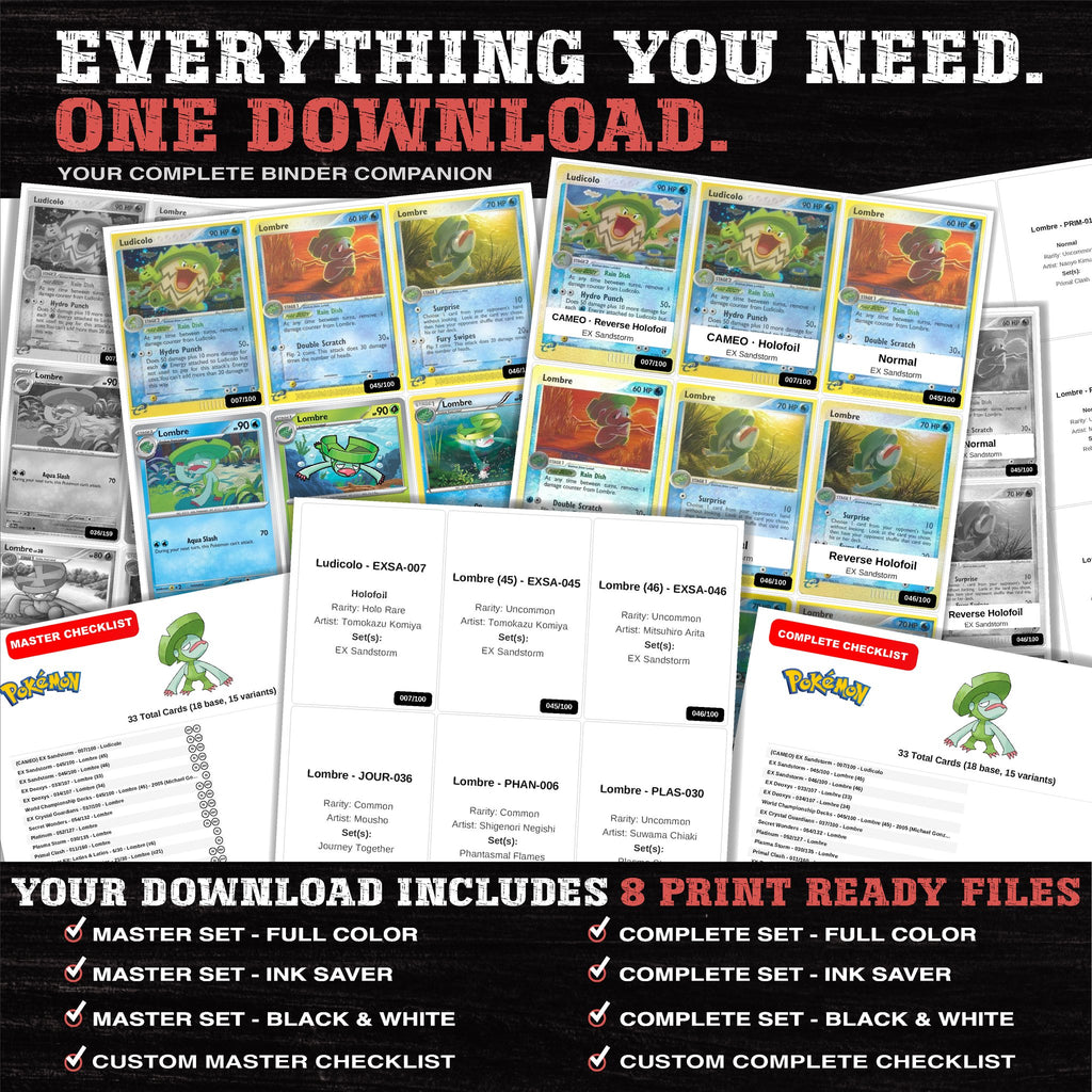 Everything included in the Lombre master set download - 8 PDF files
