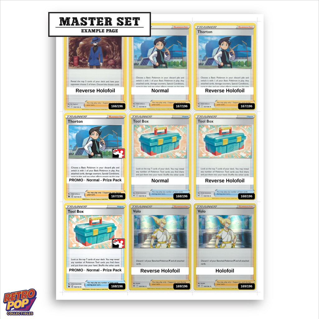 Printed Lost Origin placeholders in binder - real photo 1