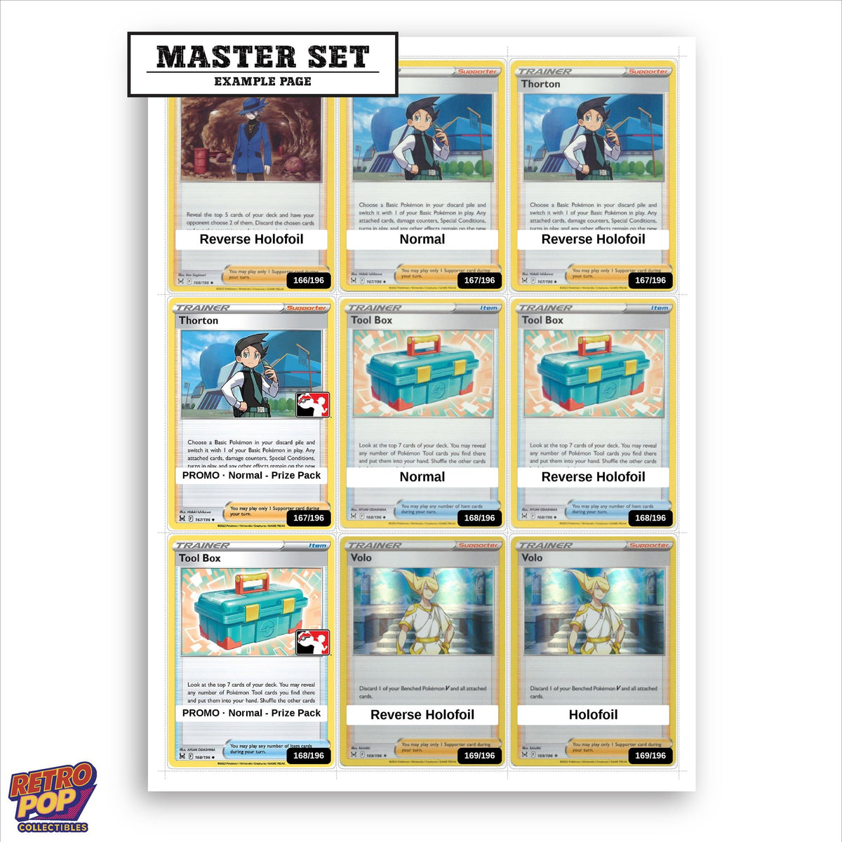 Printed Lost Origin placeholders in binder - real photo 1