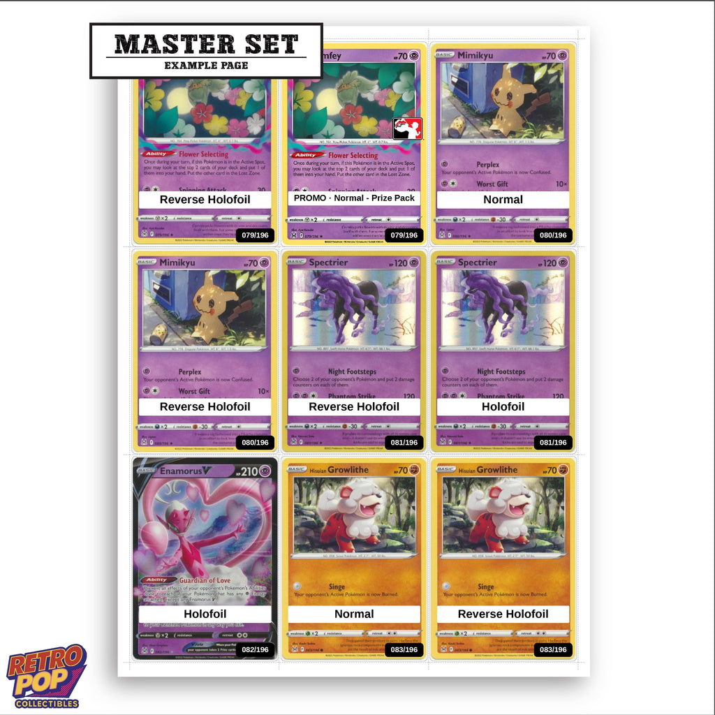 Printed Lost Origin placeholders in binder - real photo 3