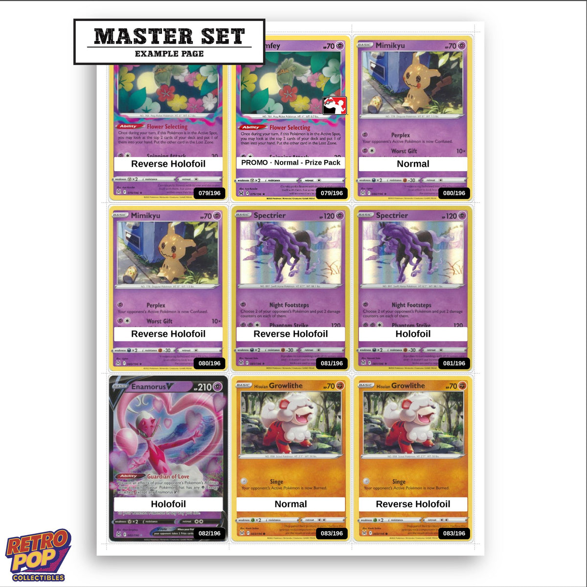 Printed Lost Origin placeholders in binder - real photo 3