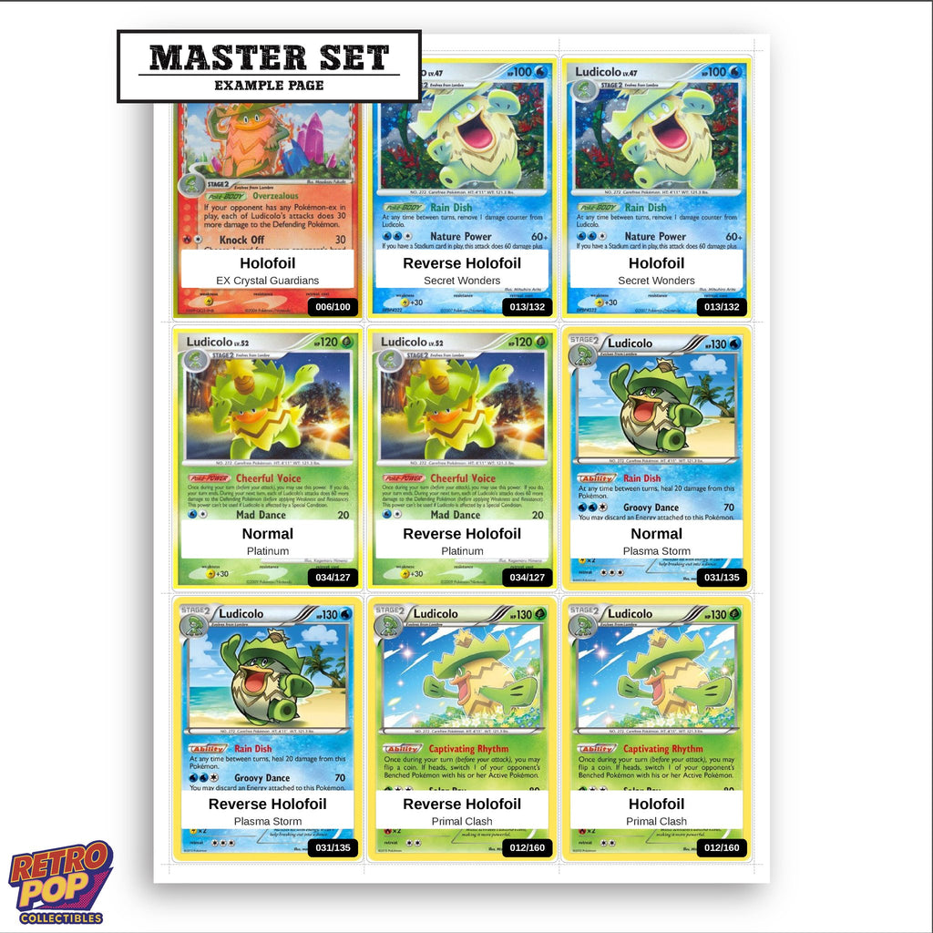 Printed Ludicolo Pokemon placeholders in binder - real photo 3