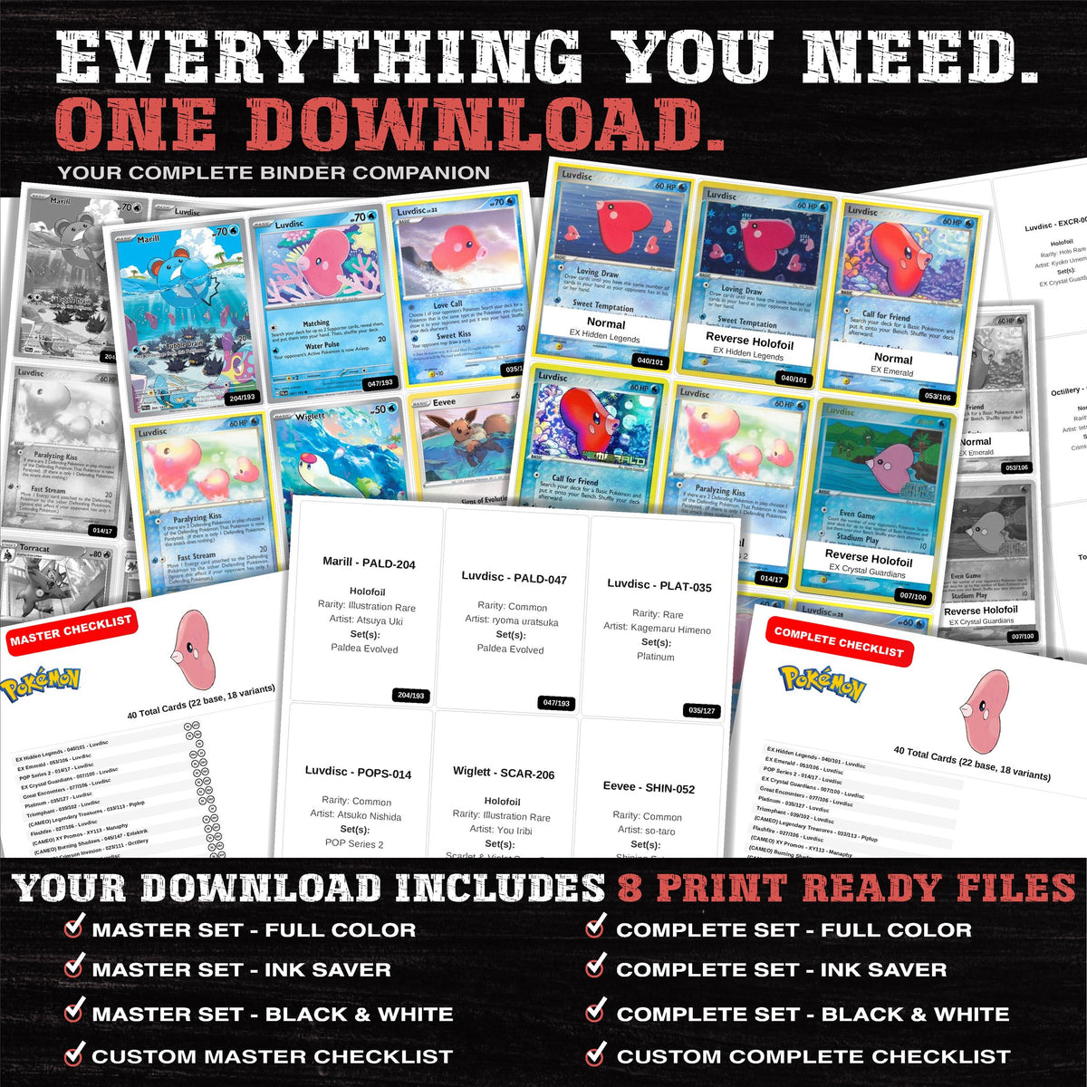 Everything included in the Luvdisc master set download - 8 PDF files