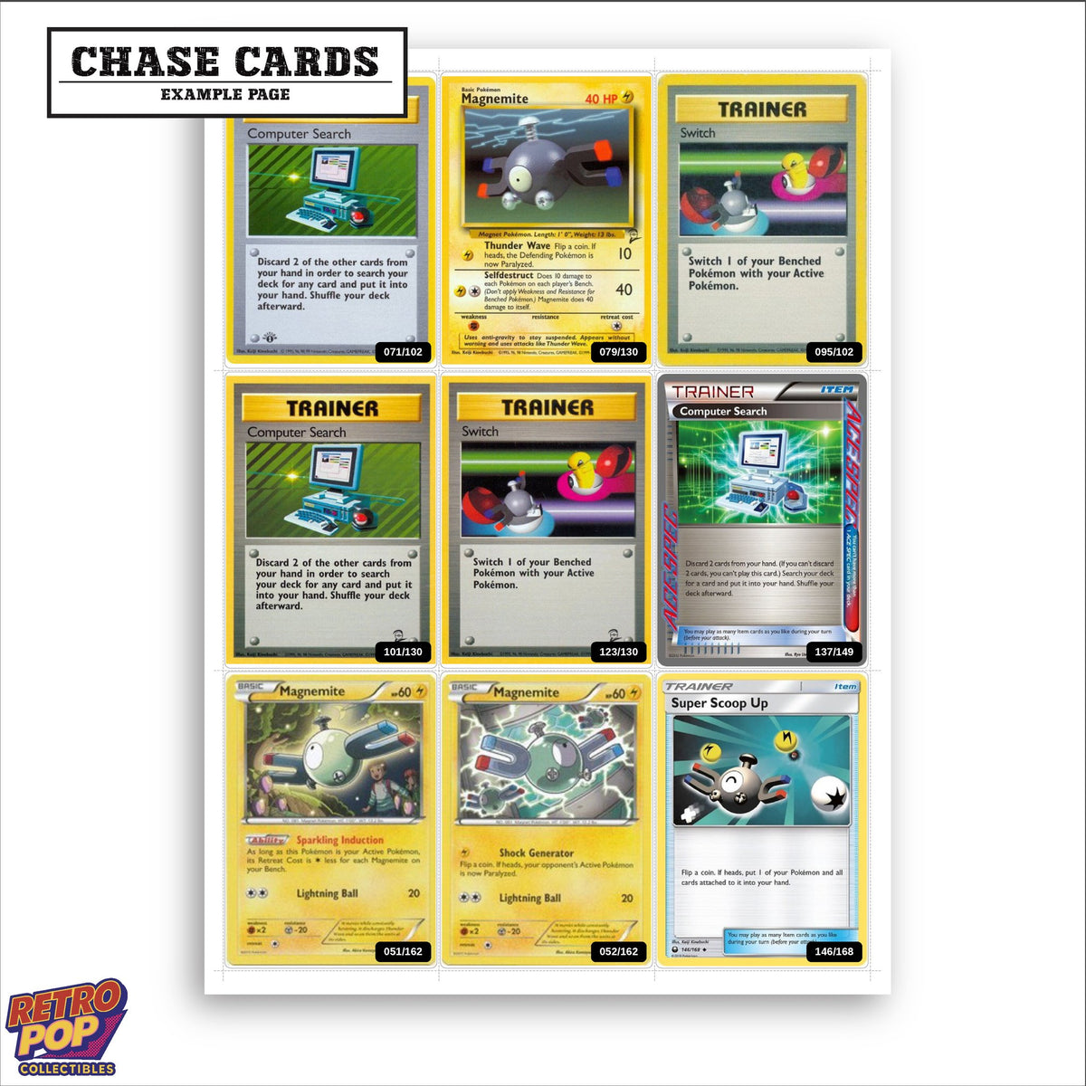 Printed Magnemite Pokemon placeholders in binder - real photo 2