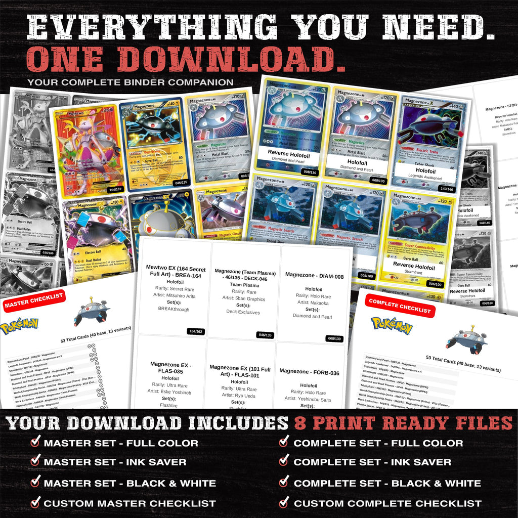 Everything included in the Magnezone master set download - 8 PDF files