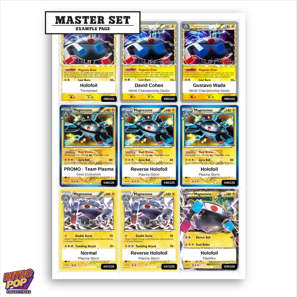 Printed Magnezone Pokemon placeholders in binder - real photo 1