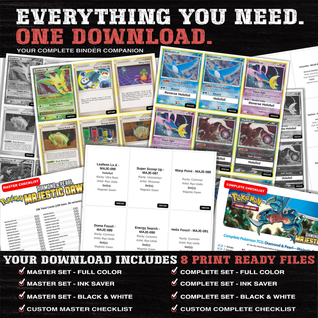 Everything included in the Majestic Dawn placeholder download - 8 PDF files