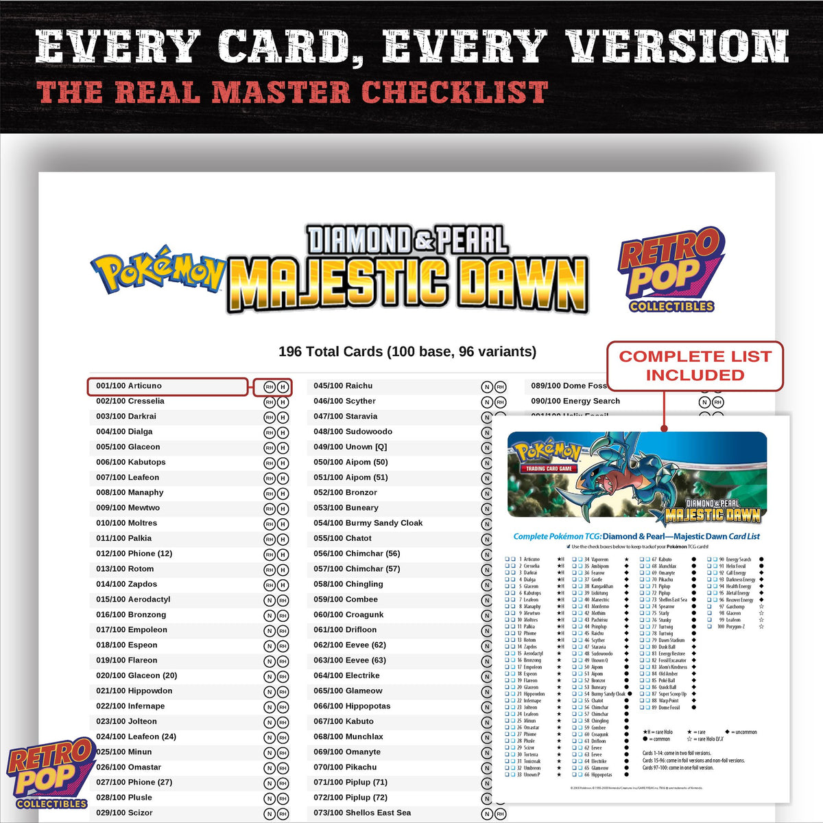 Majestic Dawn Pokemon card checklist PDF preview