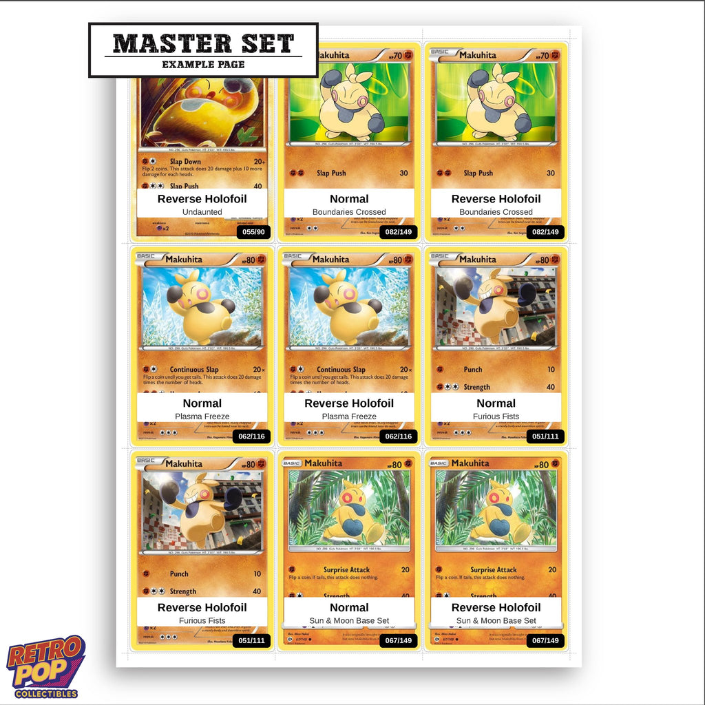 Printed Makuhita Pokemon placeholders in binder - real photo 3
