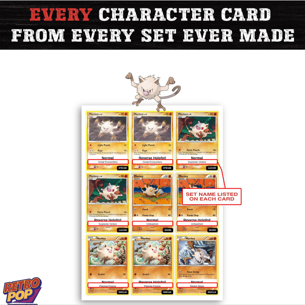 Mankey card collection preview - every set Mankey appears in