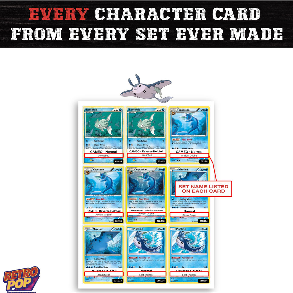 Mantine card collection preview - every set Mantine appears in