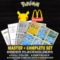 McDonald's 25th Anniversary Promos Pokemon binder placeholders printable PDF - includes Bulbasaur
