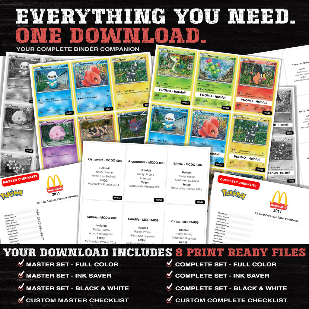 Everything included in the McDonald's Promos 2011 placeholder download - 8 PDF files