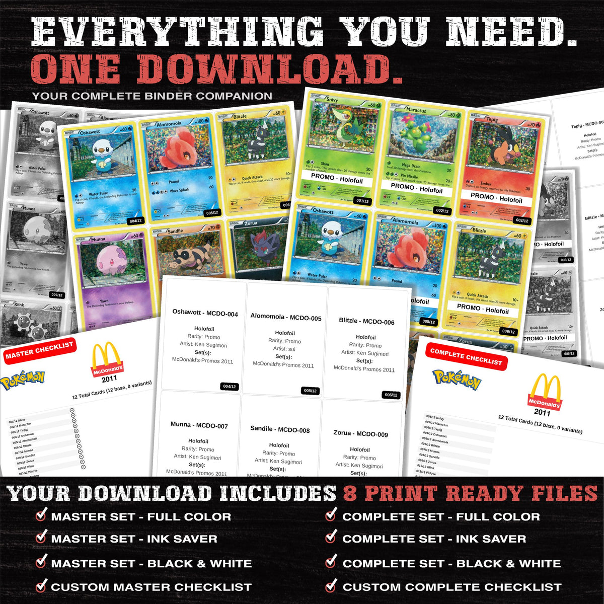 Everything included in the McDonald's Promos 2011 placeholder download - 8 PDF files
