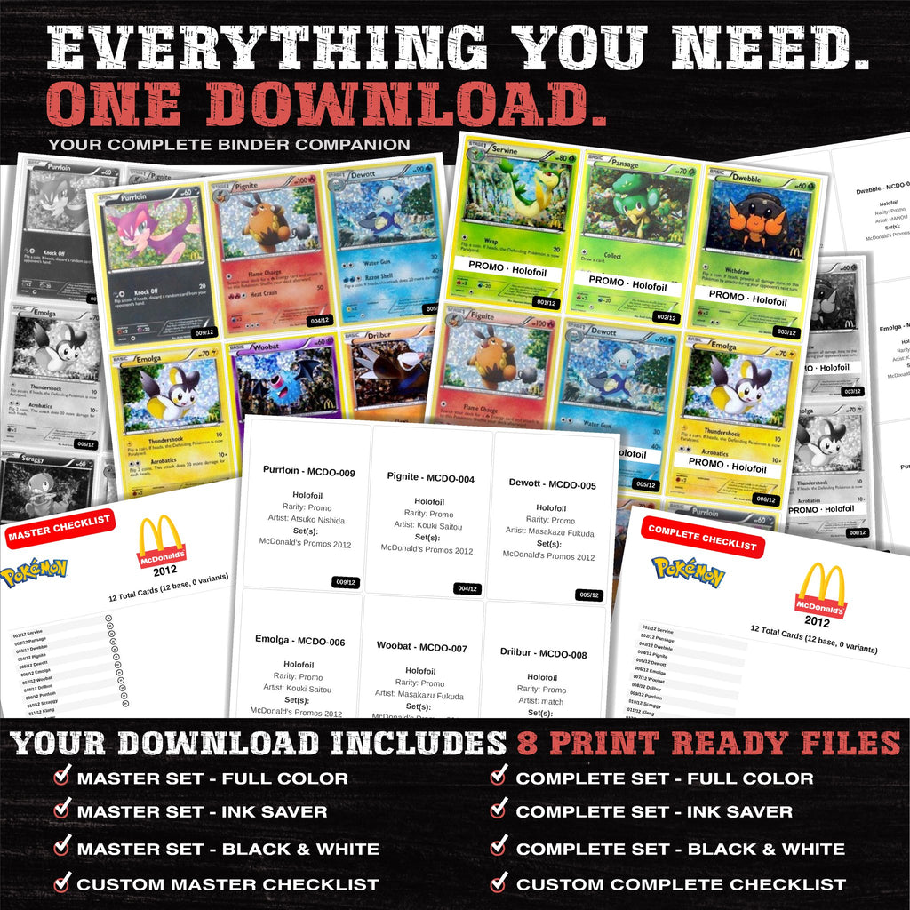 Everything included in the McDonald's Promos 2012 placeholder download - 8 PDF files