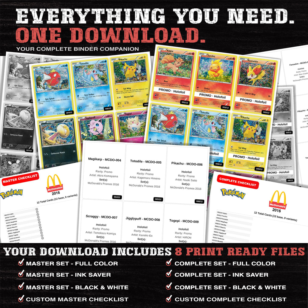 Everything included in the McDonald's Promos 2016 placeholder download - 8 PDF files
