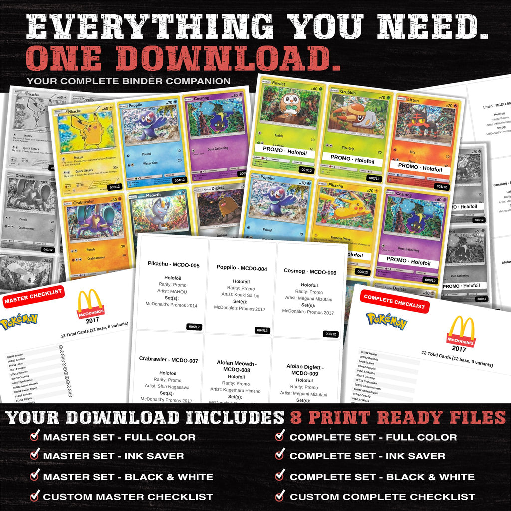 Everything included in the McDonald's Promos 2017 placeholder download - 8 PDF files