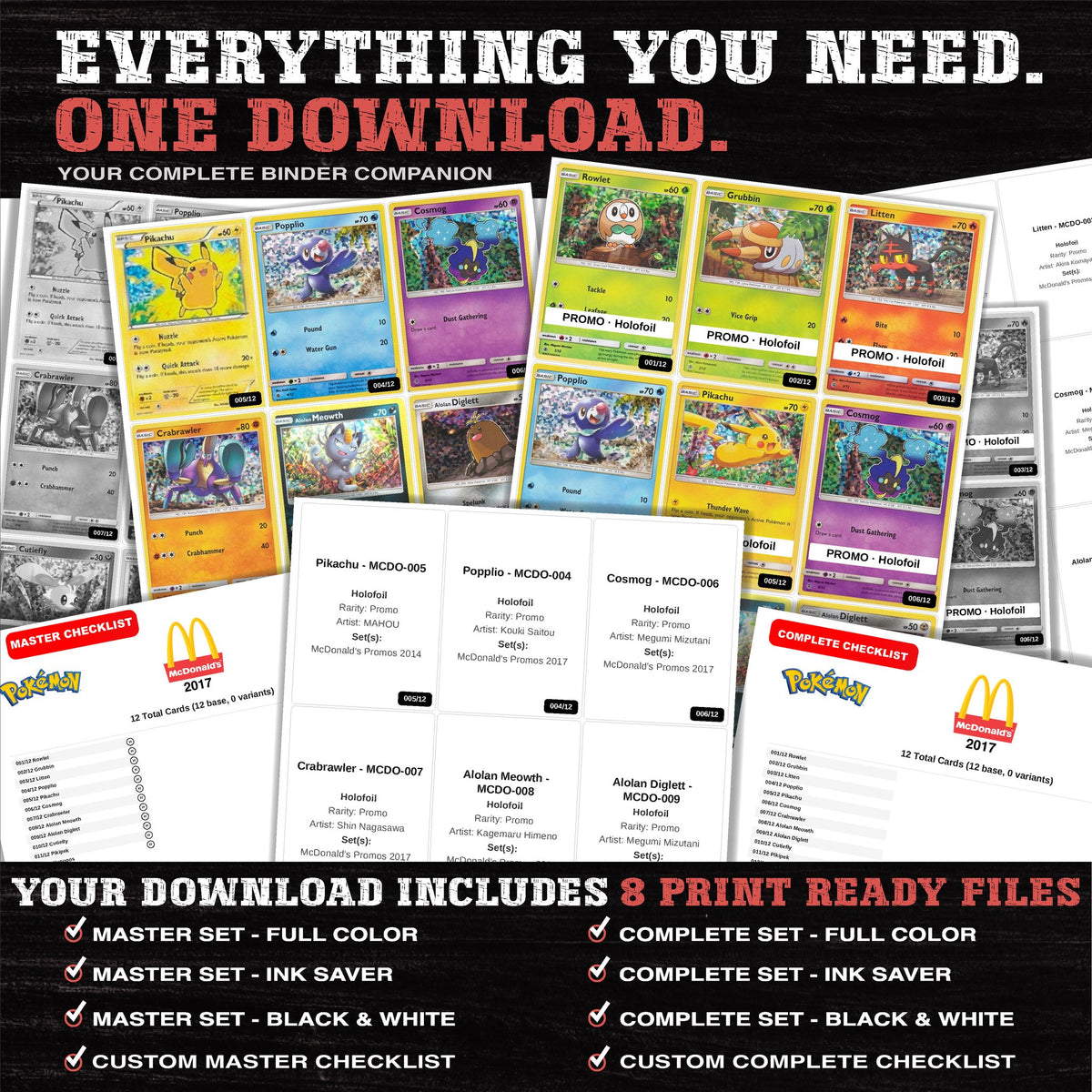 Everything included in the McDonald's Promos 2017 placeholder download - 8 PDF files