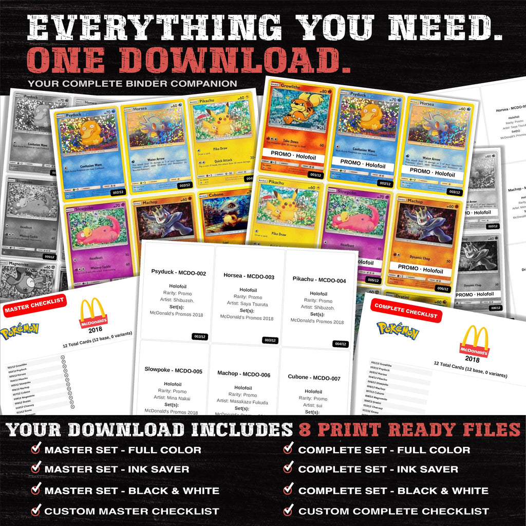 Everything included in the McDonald's Promos 2018 placeholder download - 8 PDF files