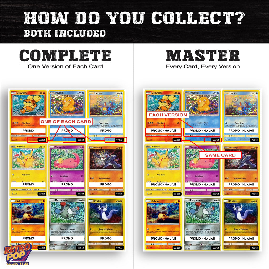 Complete Set vs Master Set versions of McDonald's Promos 2018 binder placeholders