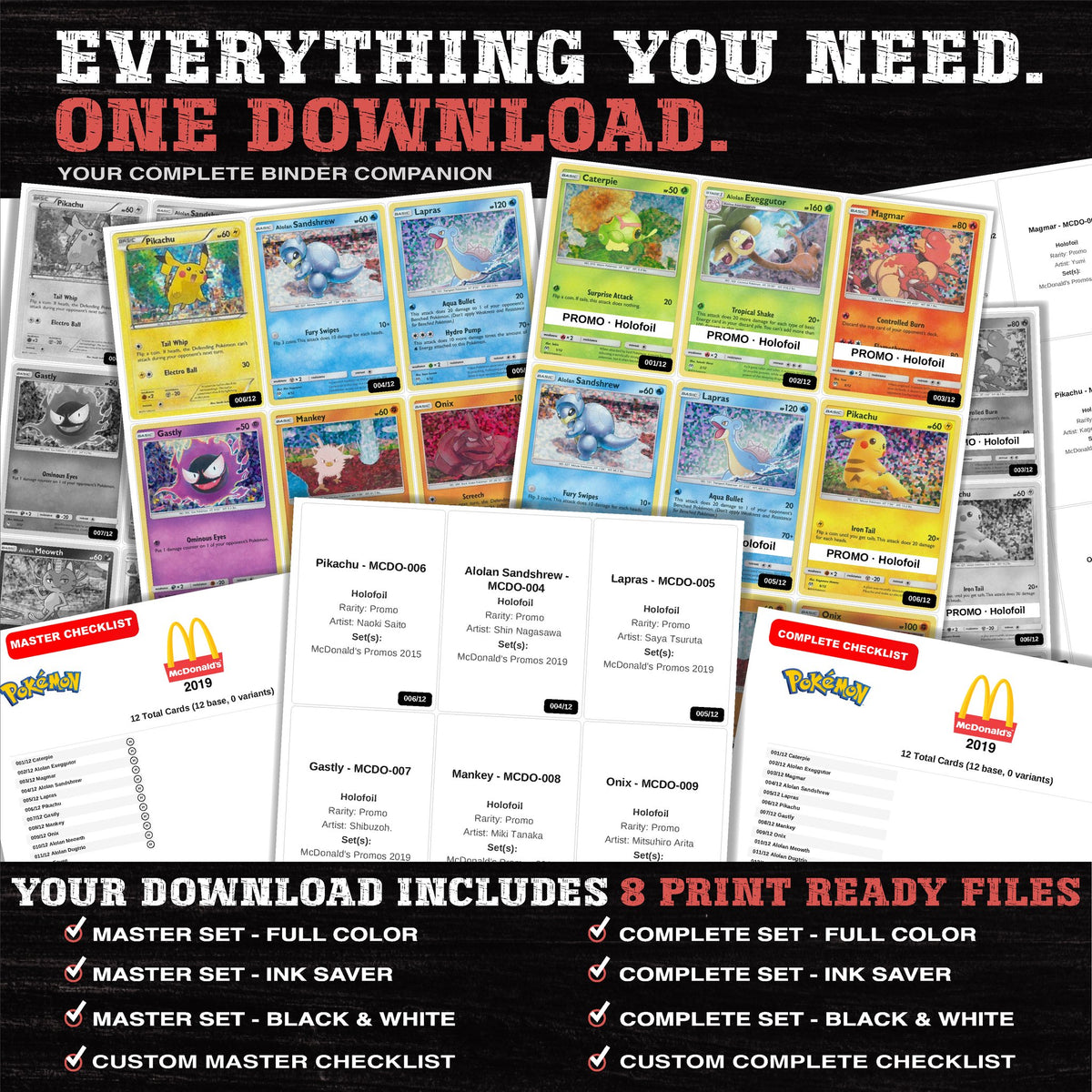 Everything included in the McDonald's Promos 2019 placeholder download - 8 PDF files