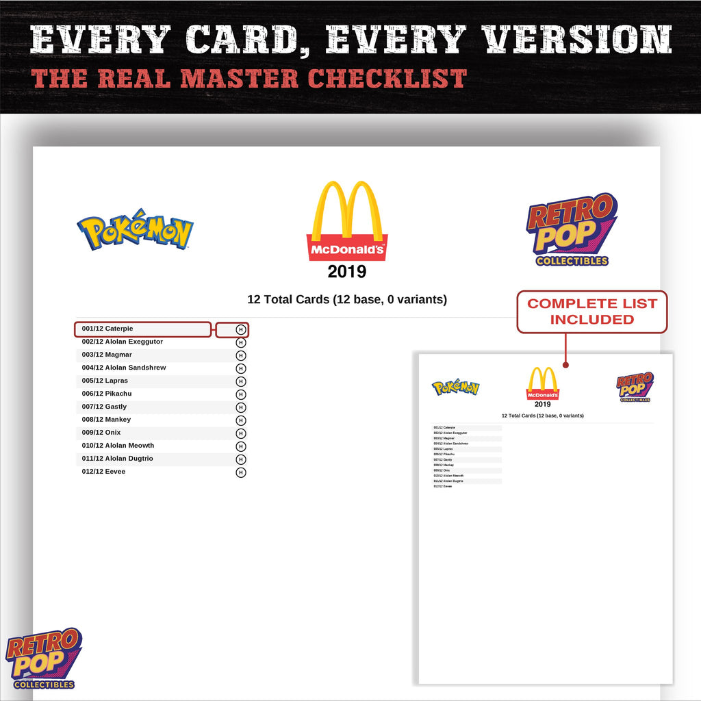 McDonald's Promos 2019 Pokemon card checklist PDF preview