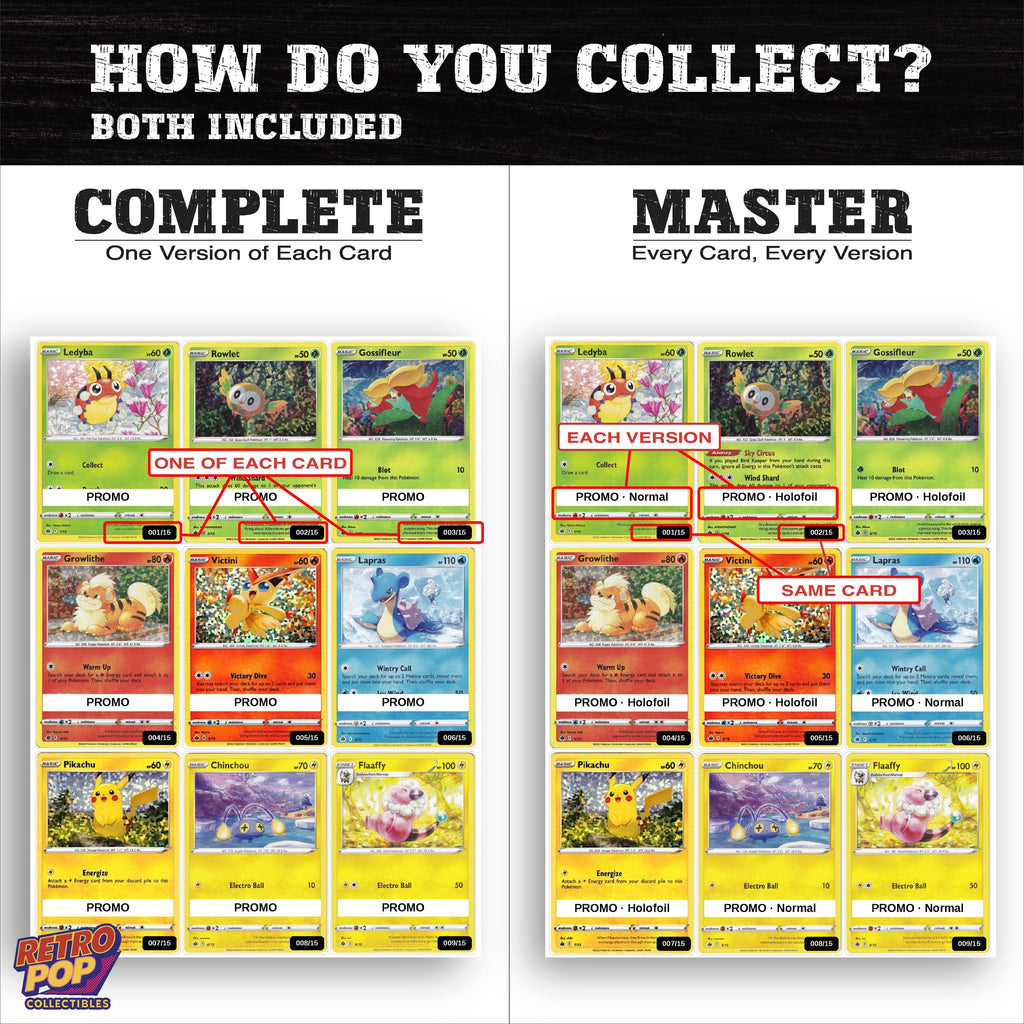 Complete Set vs Master Set versions of McDonald's Promos 2022 binder placeholders