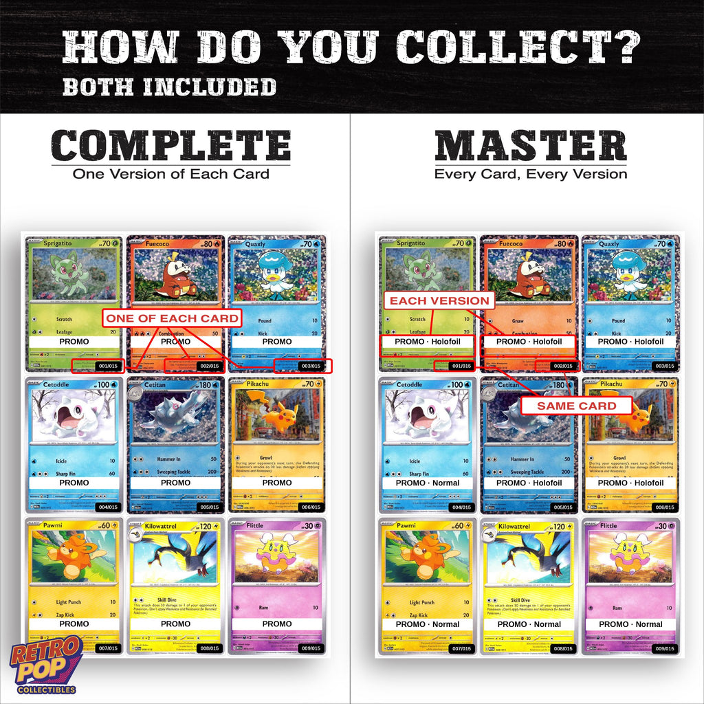 Complete Set vs Master Set versions of McDonald's Promos 2023 binder placeholders