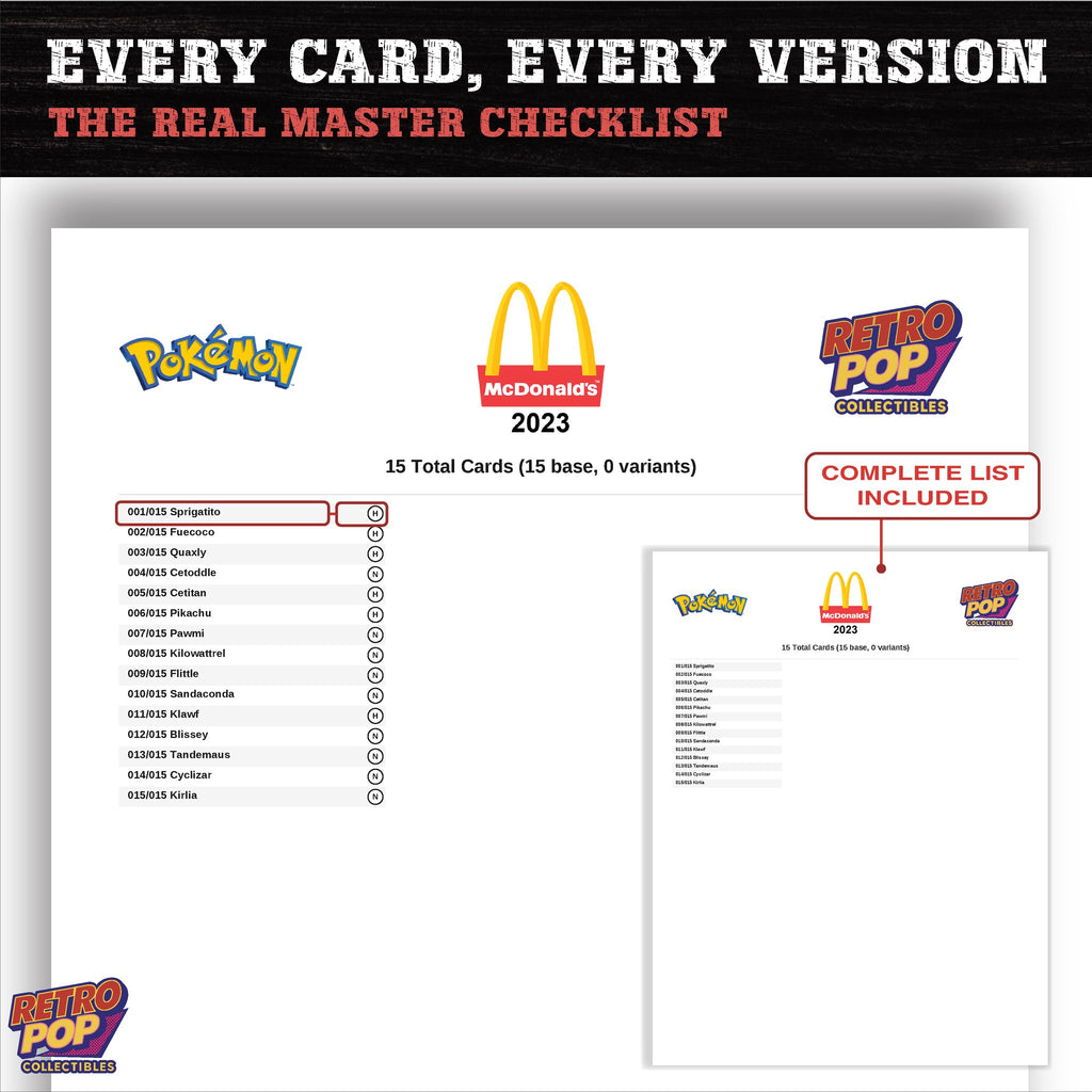 McDonald's Promos 2023 Pokemon card checklist PDF preview