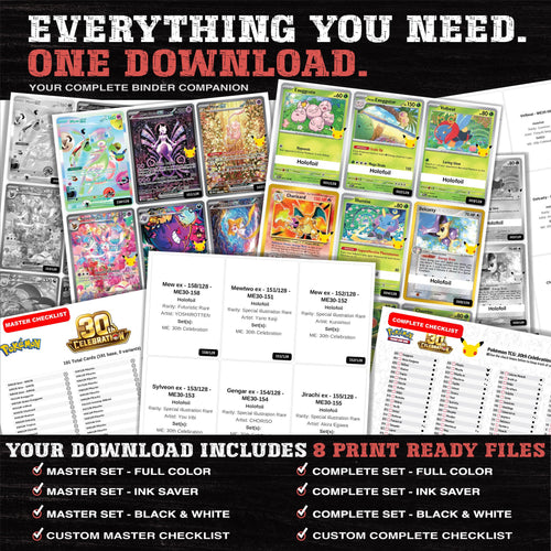 Everything included in the 30th Celebration placeholder download - 8 PDF files