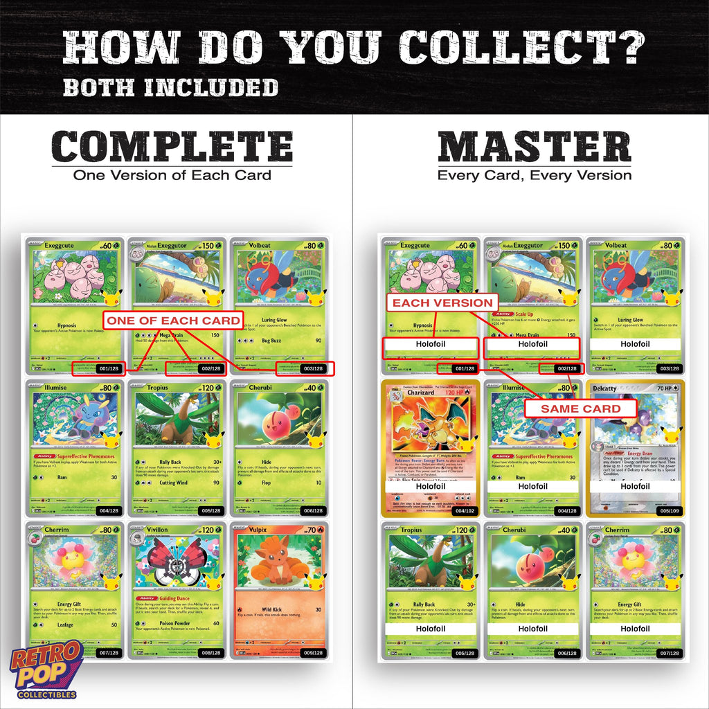 Complete Set vs Master Set versions of 30th Celebration binder placeholders