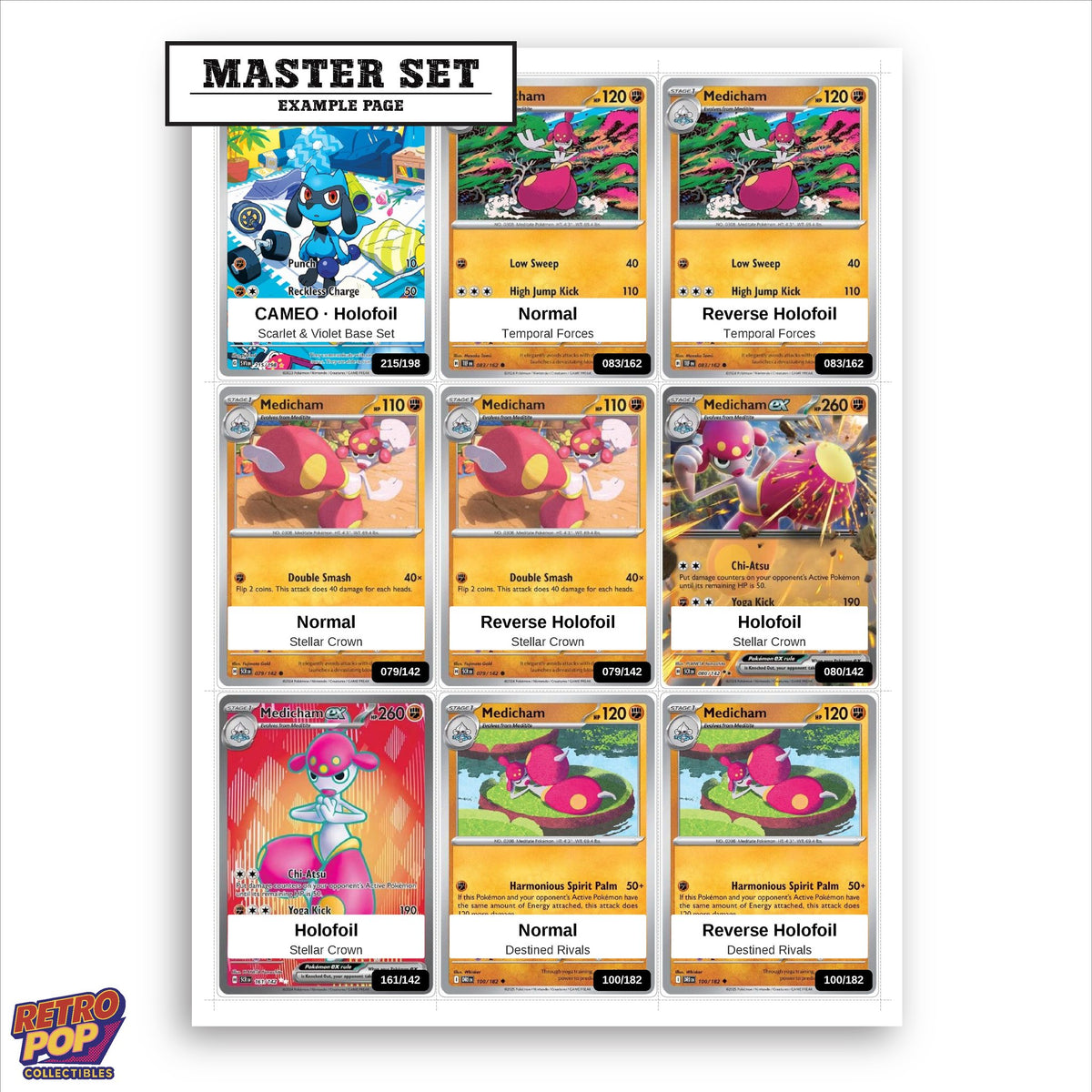Printed Medicham Pokemon placeholders in binder - real photo 1