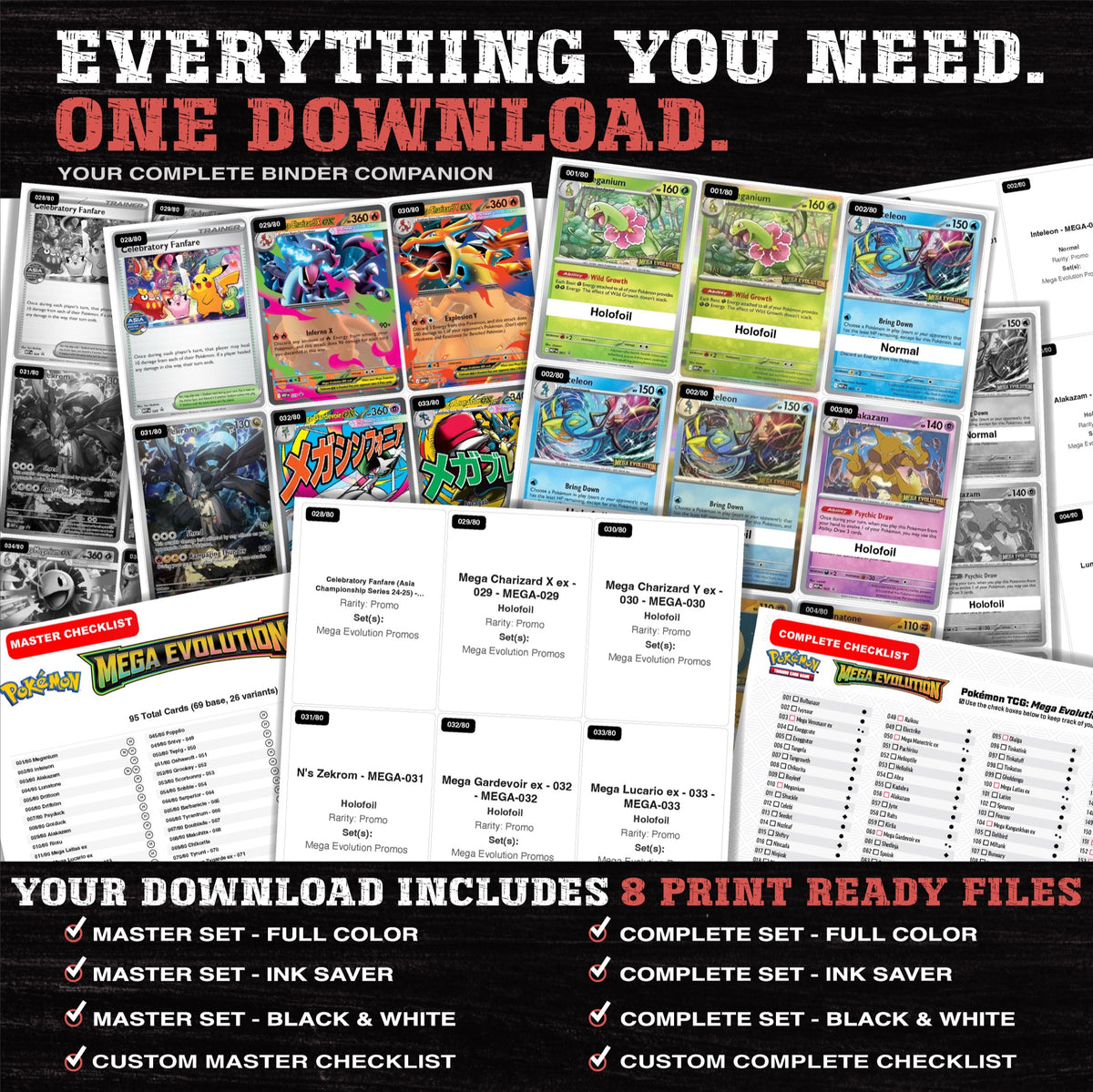 Everything included in the Mega Evolution Promos placeholder download - 8 PDF files