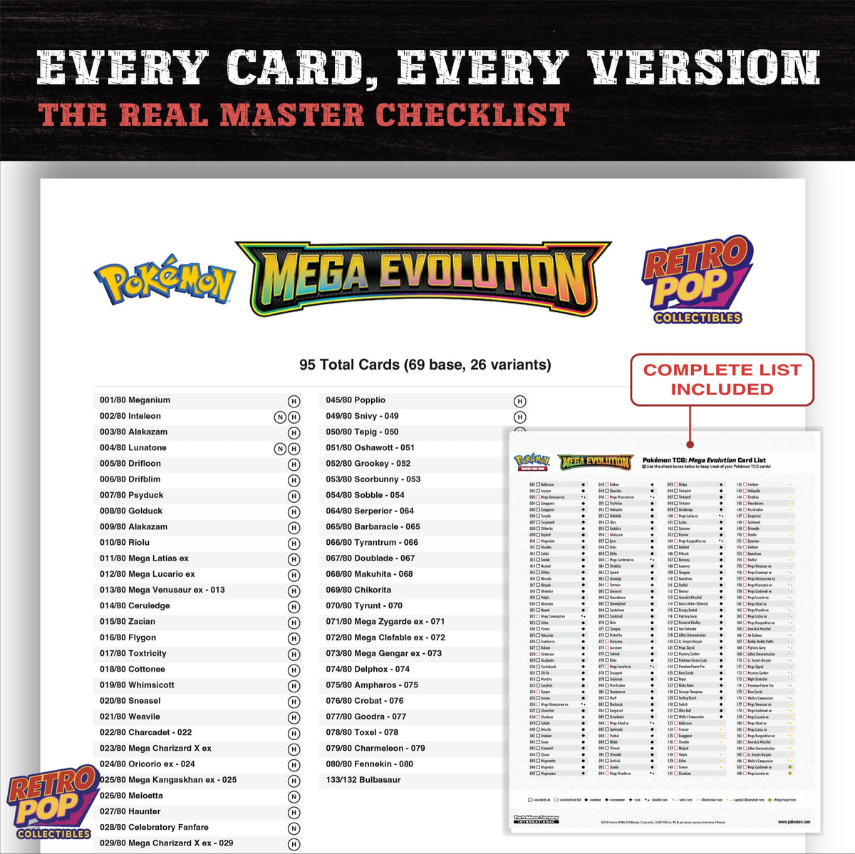 Mega Evolution Promos Pokemon card checklist PDF preview