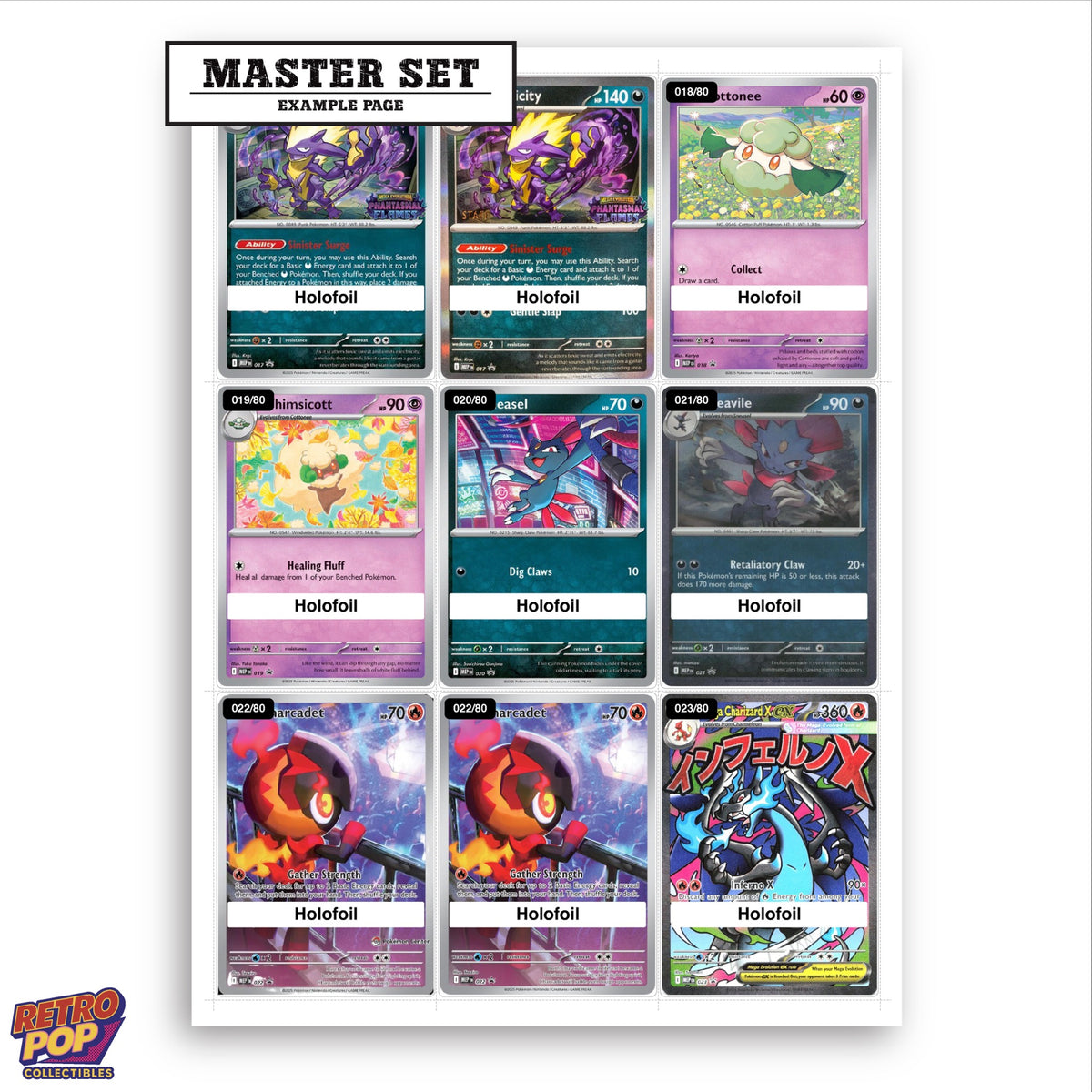 Printed Mega Evolution Promos Pokemon placeholders in binder - real photo 1