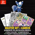Every Meowstic Pokemon card ever made - master set binder placeholders with Meowstic
