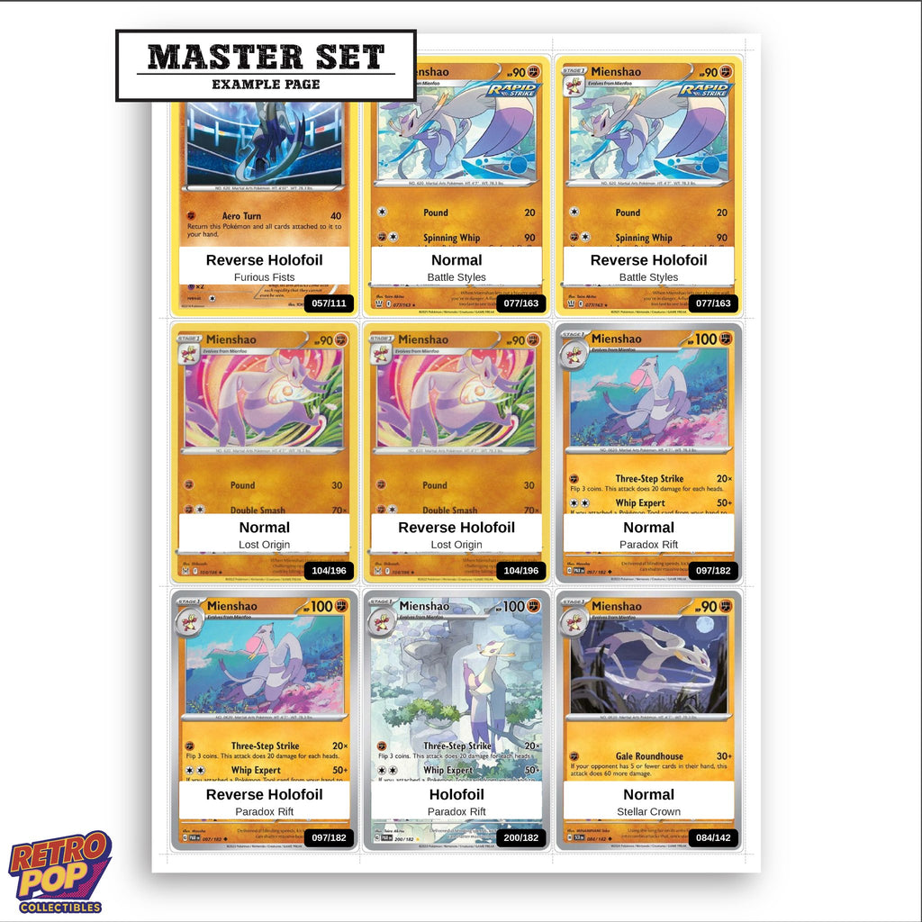 Printed Mienshao Pokemon placeholders in binder - real photo 3