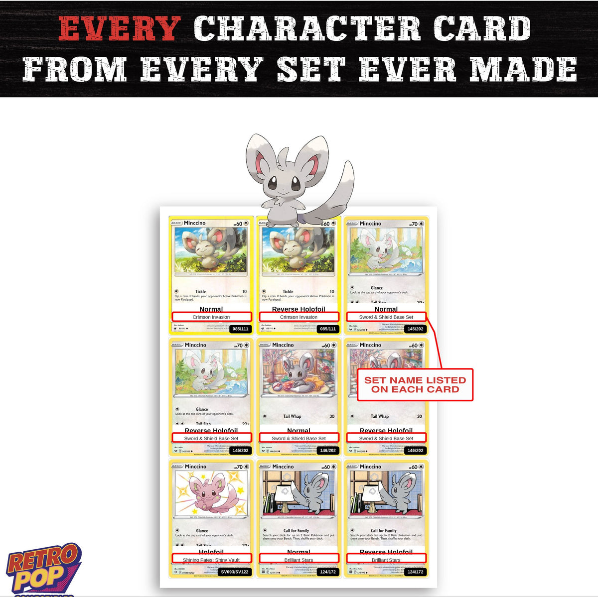 Minccino card collection preview - every set Minccino appears in