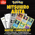 Every Mitsuhiro Arita Pokemon card ever made - master set binder placeholders with the Base Set Charizard