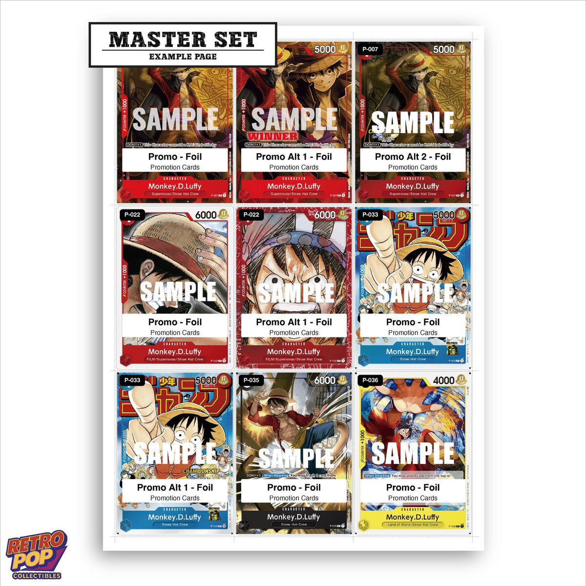 Printed Monkey D. Luffy One Piece placeholders in binder - real photo 1