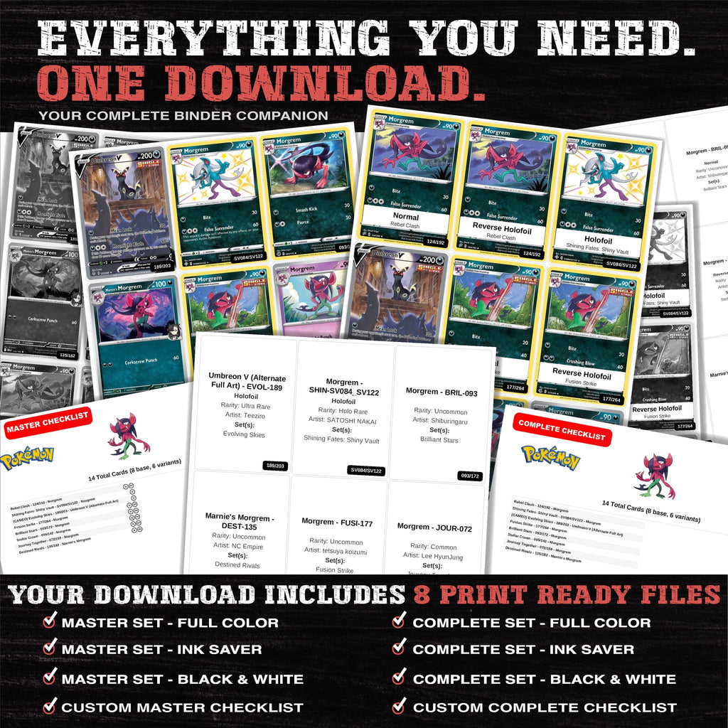 Everything included in the Morgrem master set download - 8 PDF files