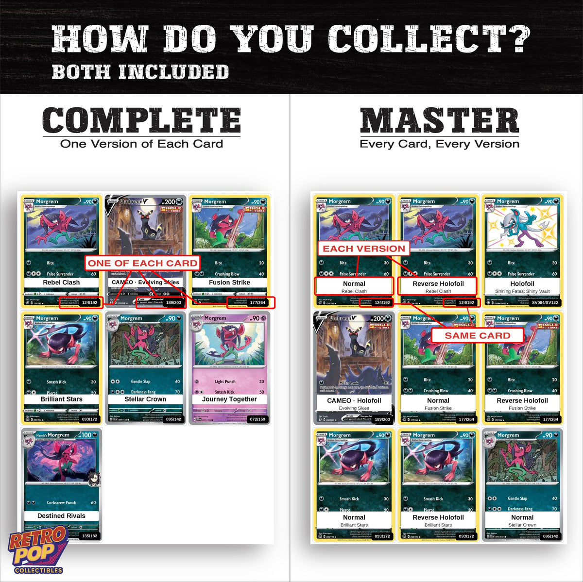 Complete Set vs Master Set versions of the Morgrem binder placeholders