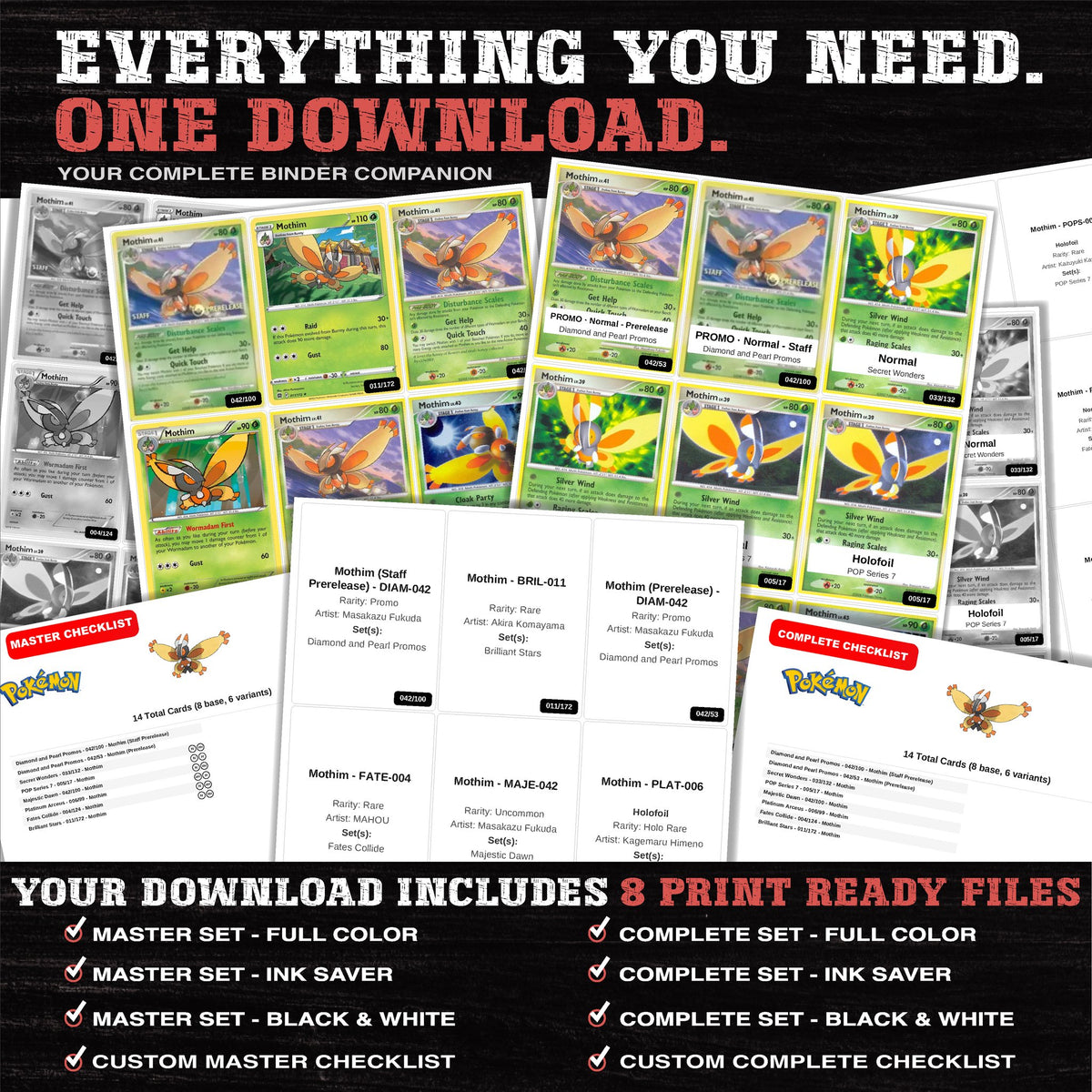Everything included in the Mothim master set download - 8 PDF files