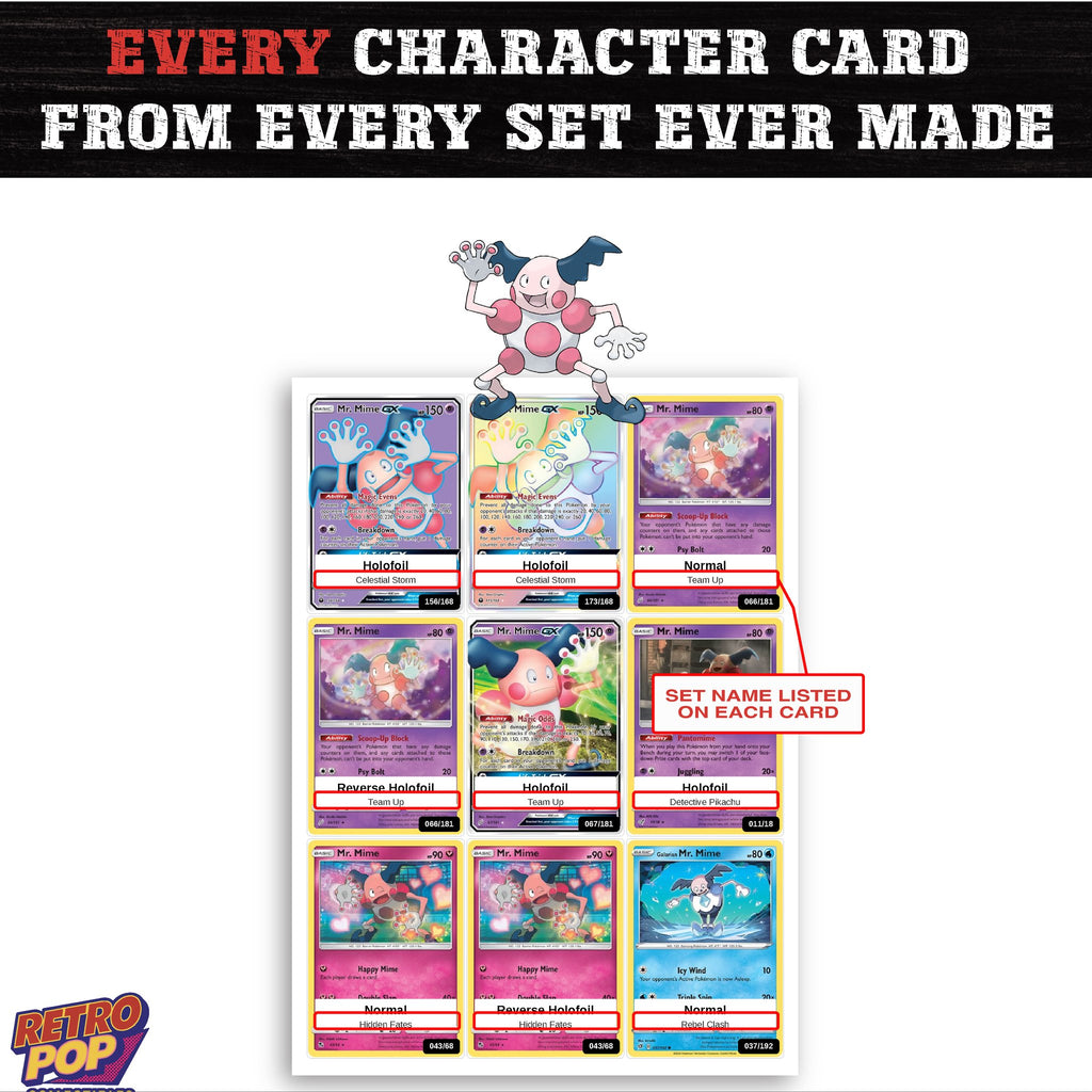 Mr. Mime card collection preview - every set Mr. Mime appears in