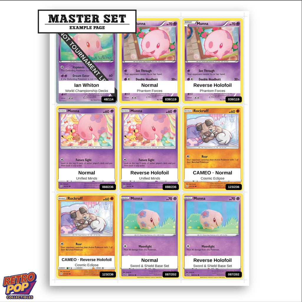 Printed Munna Pokemon placeholders in binder - real photo 3